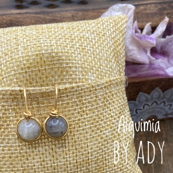 Alquimia Gold and Gray Earrings - Picture 1 of 2